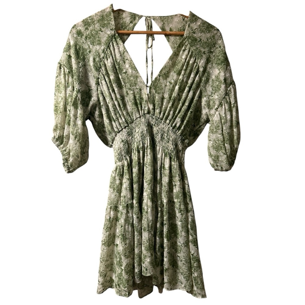 Misa Los Angeles Eight Dress Olive Green and Cream